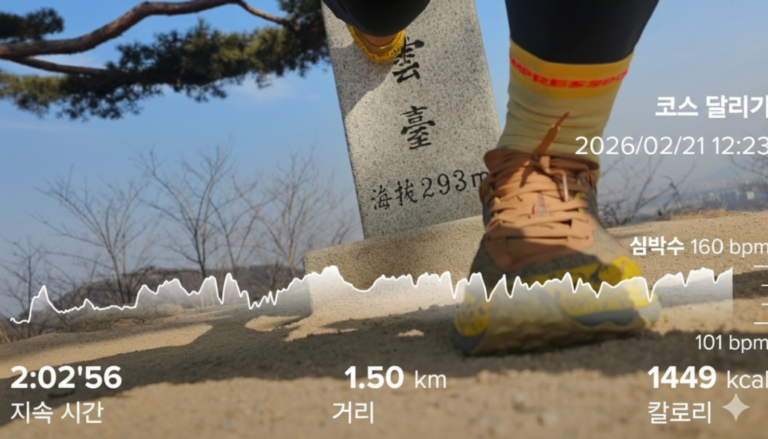 북악산 청운대 정상 러닝 기록 인증 사진